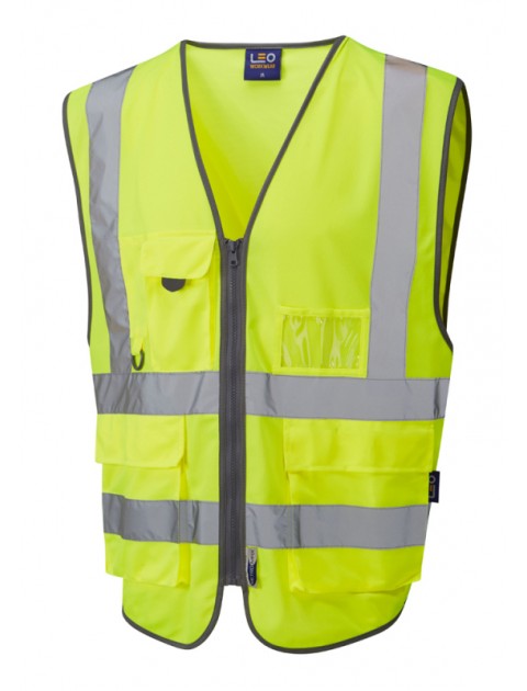 Leo Barnstaple W22-Y Superior Railway Waistcoat Yellow High Visibility